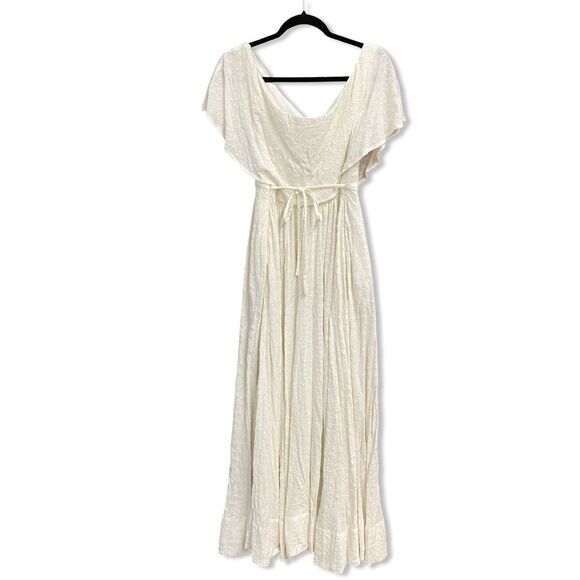 HELSA Eyelet Garden Midi Dress White Off-Shoulder ballet cotton Revolve L - Picture 6 of 11